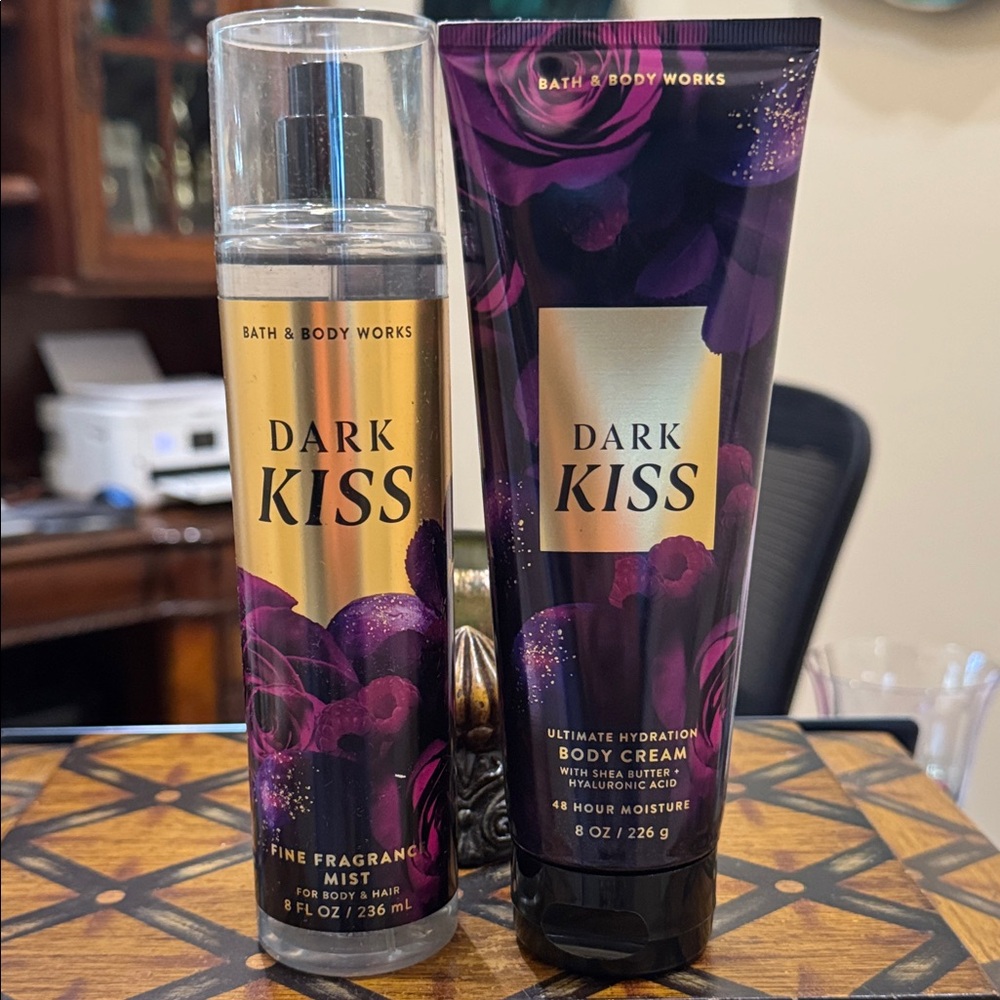 Bath & Body Works Dark Kiss Fragrance Mist and Body Cream